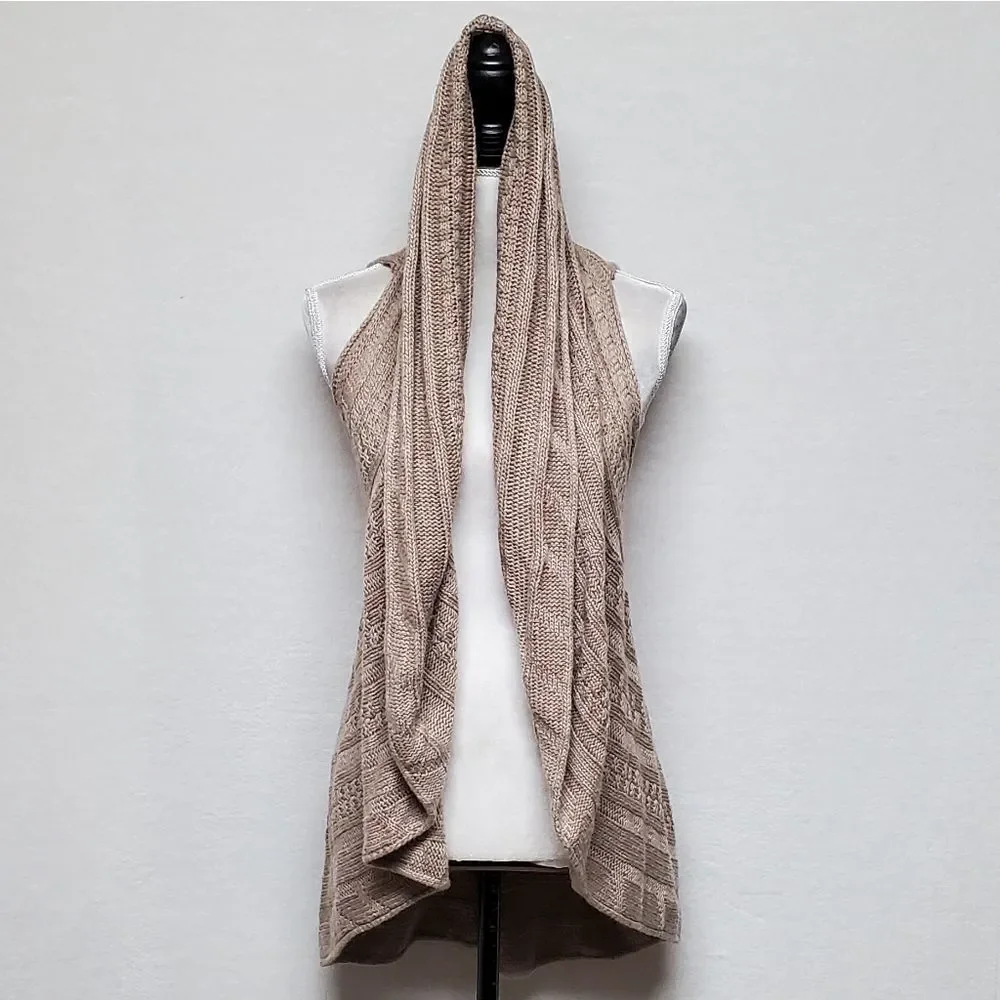 STITCH Fix Market & Spruce Boho Multi-Knit Sleeveless Round Open Front Cardigan